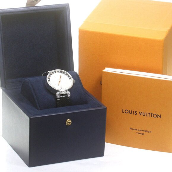LOUIS VUITTON Tambour Moon Dual Time MM QA108 GMT Quartz Ladies Watch_864493 - Picture 1 of 7